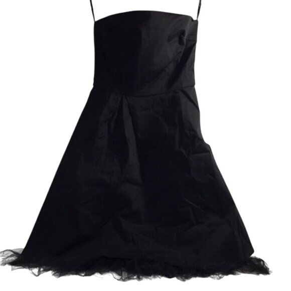 XXI Dresses & Skirts - XXI Womens Dress Strapless Black Net Hem Back Zip Size S NWT